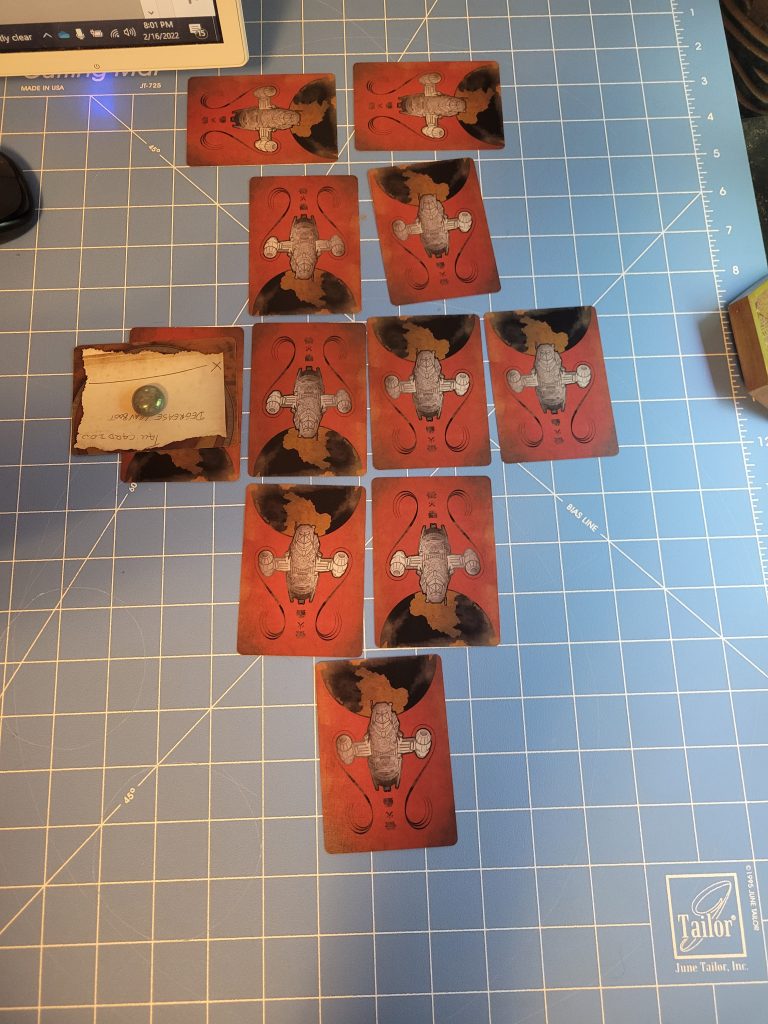 Ship map made from playing cards
