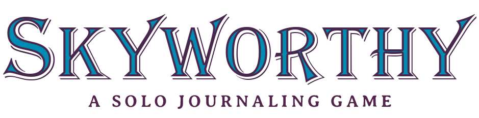 Skyworthy Logo. A solo journaling game.